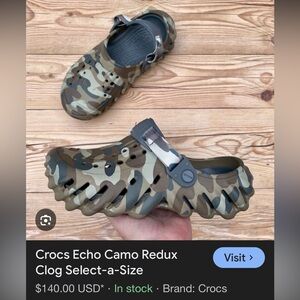 Gently Used CROCS Echo Camo Redux Clog